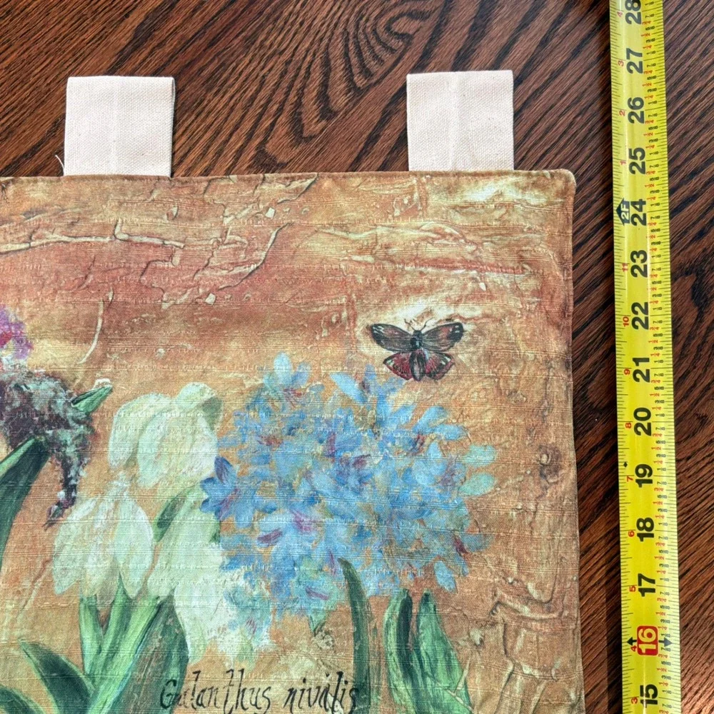 Toland Botanical Wall Hanging Floral Canvas Art Shayne Signed Garden Cottagecore